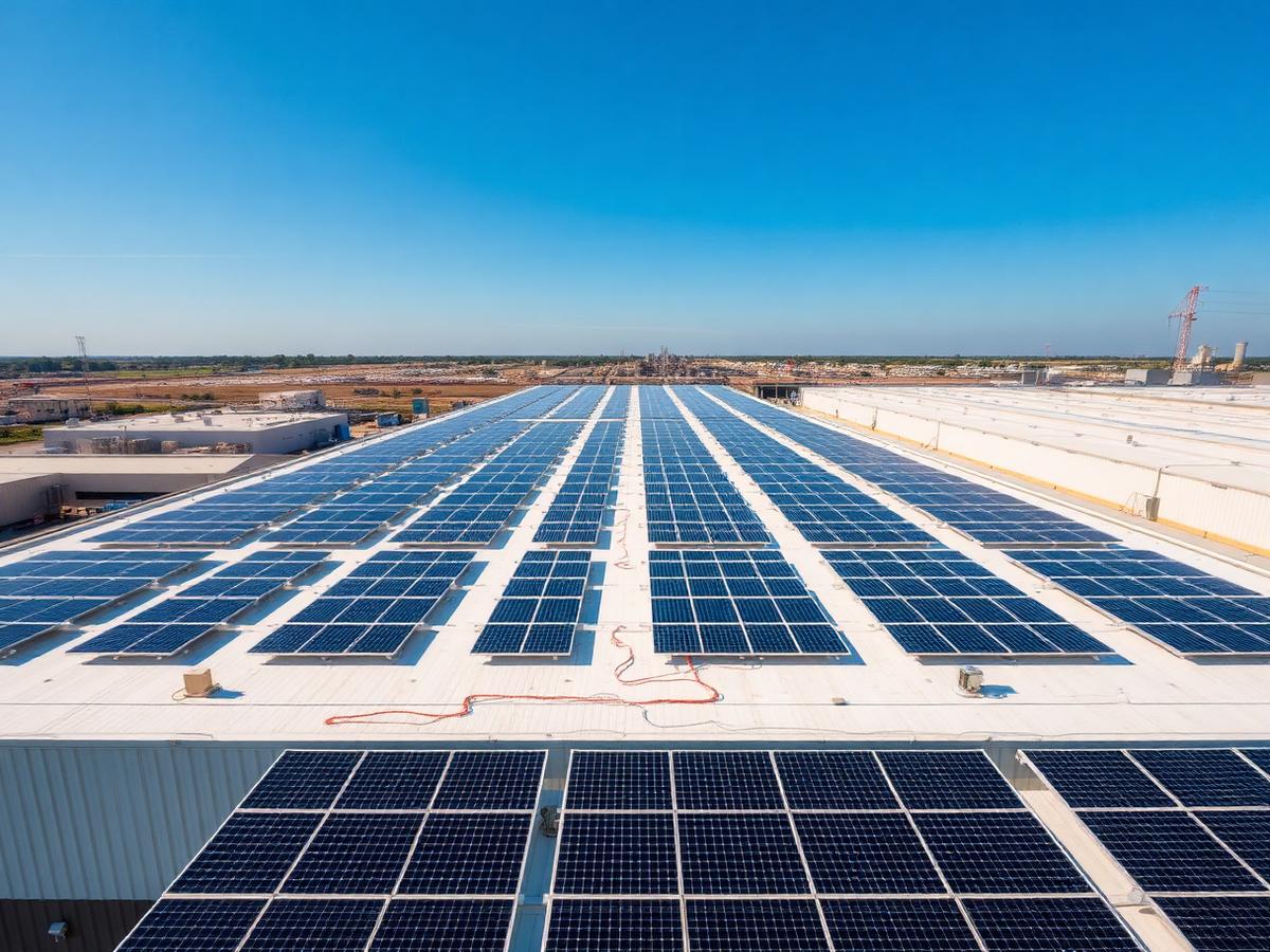 Photovoltaikanlage auf einem grossen Gewerbedach